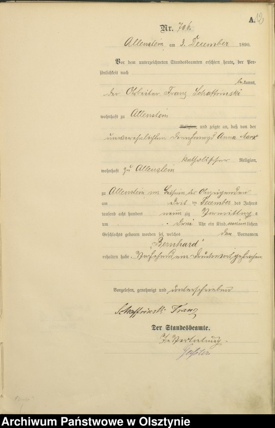 image.from.unit.number "Geburts-Haupt-Register Tom III,Nr 696 - 775"