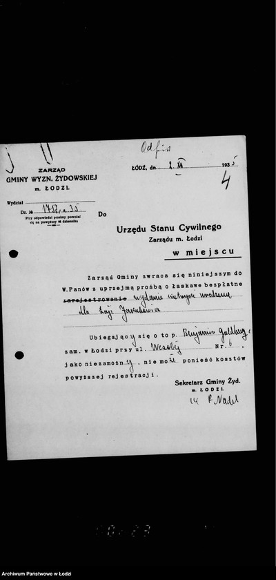 Obraz 8 z jednostki "Akta dotyczące spraw Urzędu Stanu Cywilnego"