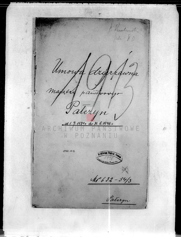 Obraz 4 z jednostki "Umowa dzierżawna majątku państwowego Pałczyn w powiecie wrzesińskim"