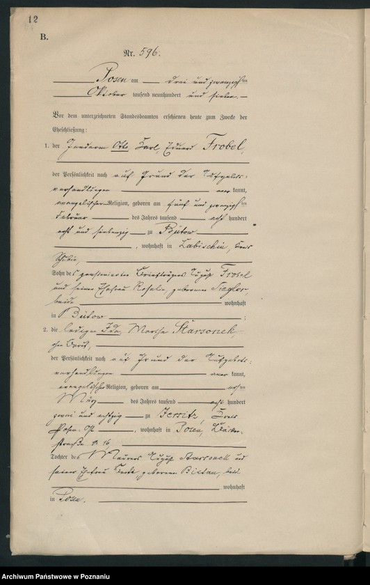 Obraz 14 z jednostki "Księga miejscowa małżeństw tom III [Rejestr główny małżeństw]"