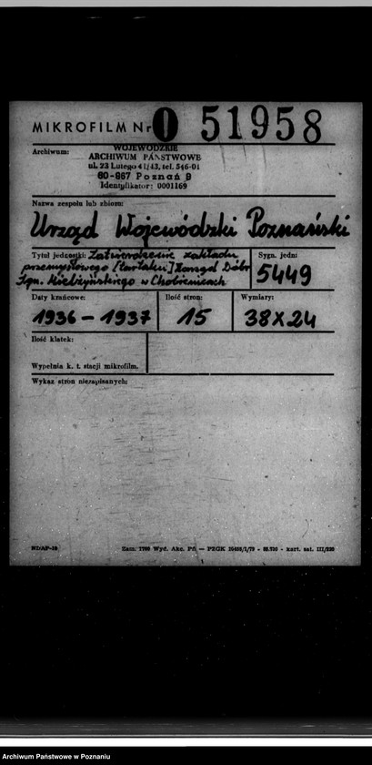 Obraz 2 z jednostki "Zatwierdzenie zakładu przemysłowego tartaku/ Zarząd Dóbr Ign. Mielżyńskiego w Chobienicach powiat wolsztyński"