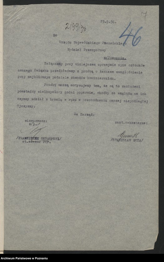 Obraz 10 z jednostki "Korespondencja [spis bezrobotnych członków Związku Powstańców Wielkopolskich."