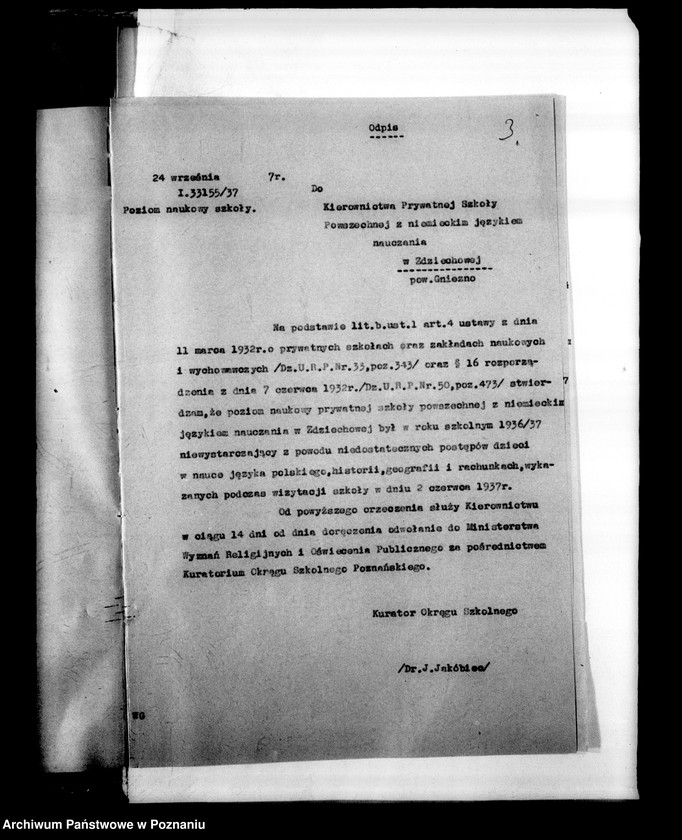 Obraz 7 z jednostki "Prywatna Szkoła Powszechna z niemieckim językiem nauczania Zdziechowa, powiat Gniezno"