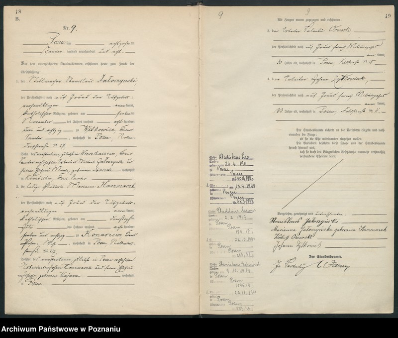 Obraz 11 z jednostki "Księga miejscowa małżeństw tom I [Rejestr główny małżeństw]"