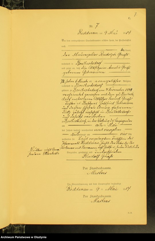 image.from.unit.number "Sterbe-Neben-Register Nr 1 - 25[ Księga zgonów - wtóropis ]"
