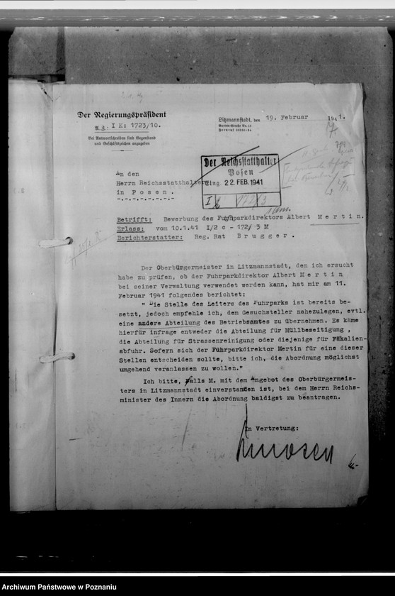 Obraz 11 z jednostki "Mertin, Albert - urzędnik"