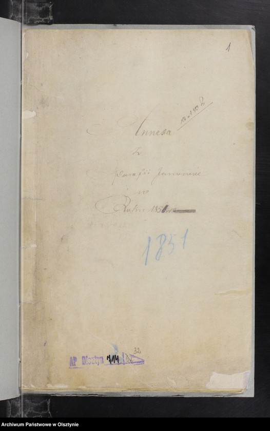 image.from.unit.number "Annexa z parafii Janowiec w roku 1851"