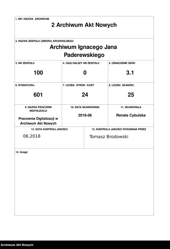 image.from.unit.number "Korespondencja organizacji polonijnych i osób prywatnych ze Stanów Zjednoczonych do I. J. Paderewskiego w sprawie pomocy dla ofiar wojny w Polsce"