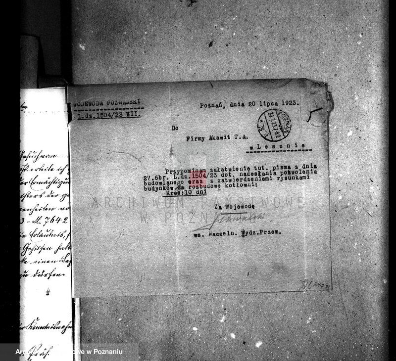 Obraz 7 z jednostki "Firma "Akwawit" w Lesznie nr woj. kotła 142"