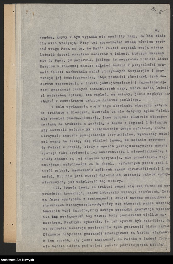 image.from.unit.number "Pisma odręczne, korespondencja, depesze (od przedstawicieli państw obcych), tom I"