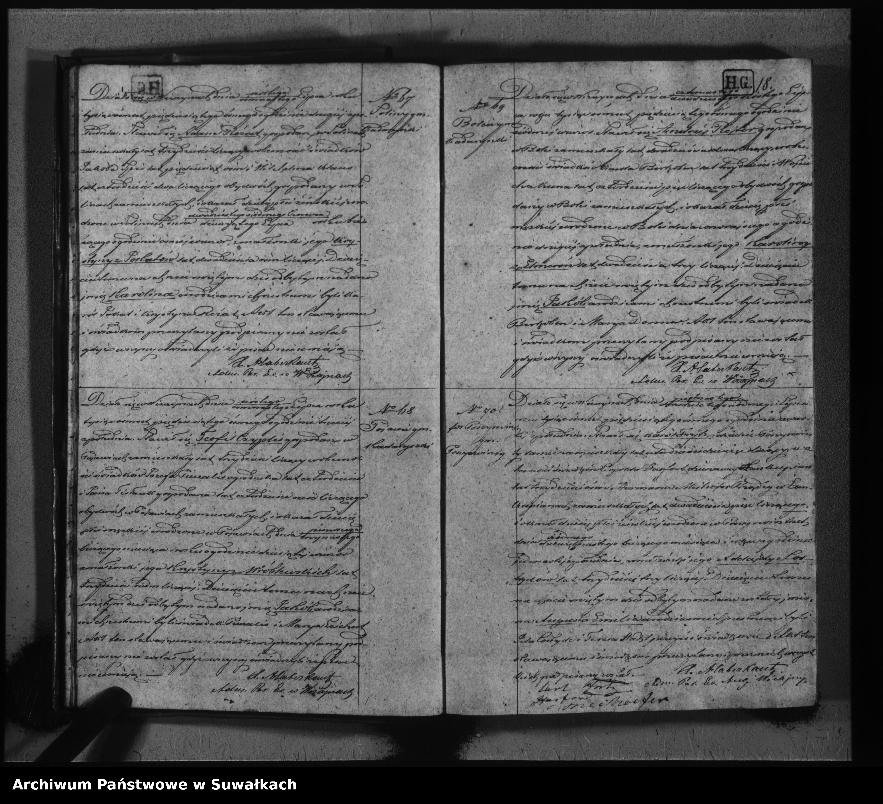 Skan z jednostki: Duplikat do zapisywania aktów ślubów, urodzonych i zmarłych w Parafii Ew.-Augsburskiej Wiżajńskiej za rok 1958