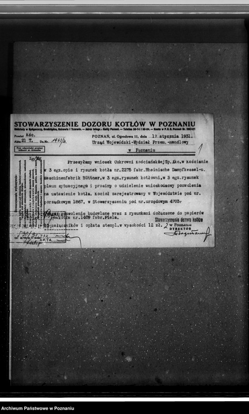 Obraz 5 z jednostki "Cukrownia w Kościanie nr woj. kotła 1867"