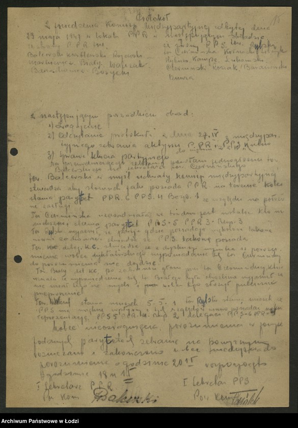 Obraz 16 z jednostki "Koło kolejowe PPS Kutno- protokoły, sprawozdania. Protokoły [z zebrań] aktywu zawodowego."