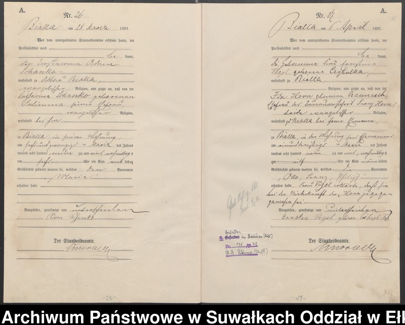 image.from.unit.number "Geburts-Haupt-Register des Königlichen Preussischen Standes-Amtes Bialla Kreis Johannisburg"