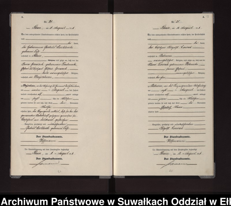 image.from.unit.number "Geburts-Neben-Register des Königlichen Preussischen Standes-Amtes Gneist Kreis Lötzen"
