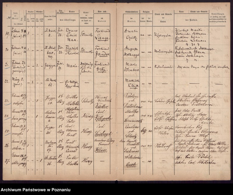 Obraz 5 z jednostki "[Akta urodzeń i chrztów, zgonów, ślubów]"