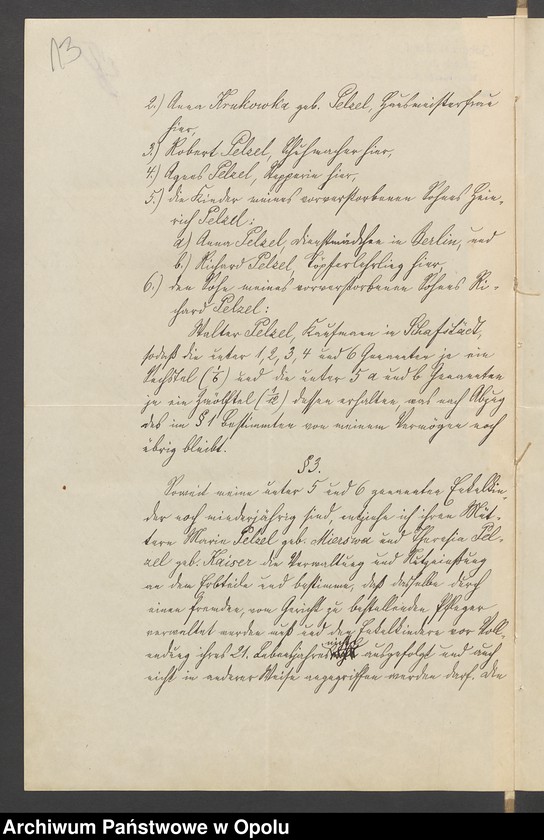 image.from.unit.number "Verfügung von Todes wegen der Witwe Anna Pelzel geb[orene] Hischer in Neustadt"