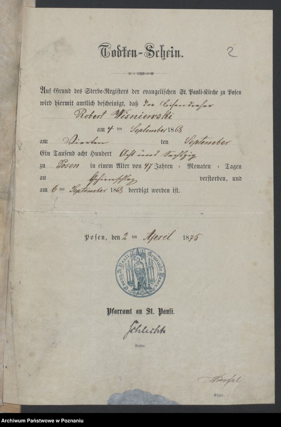 Obraz 4 z jednostki "Die von den Verlobten beigebrachten Urkunden zur Eheschliessung pro 1878"