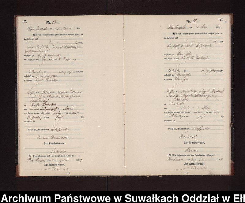 image.from.unit.number "Sterbe-Neben-Register des Preussischen Standes-Amtes Gross Konopken Kreis Loetzen"