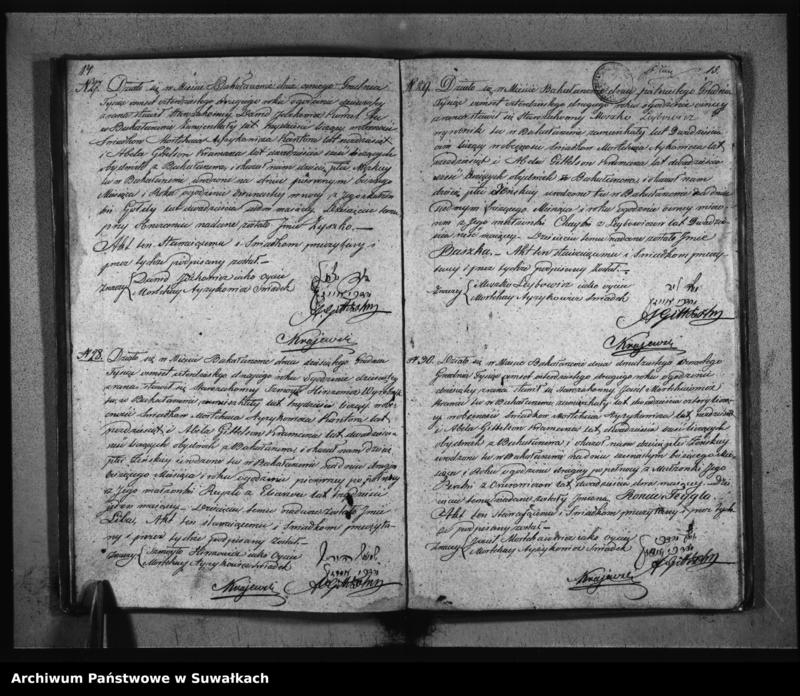 image.from.unit.number "Duplikat Akt osób Urodzonych, Zmarłych i Zaślubionych Urzędnika Stanu Cywilnego Wyznania Mojżeszowego Okręgu Bakałarzewo pro 1842"