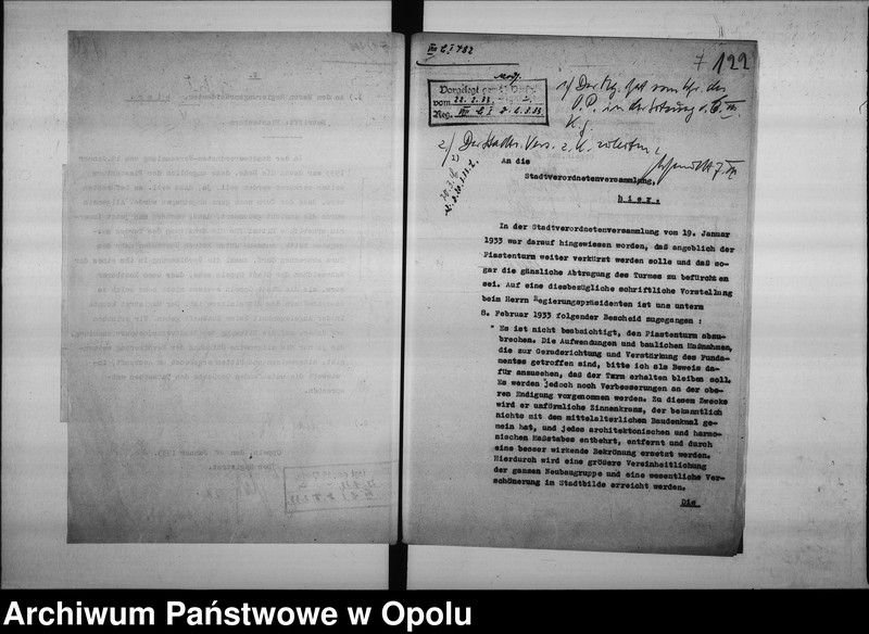 Obraz 10 z jednostki "[Korespondencja i wycinki z gazet dotyczące wieży piastowskiej]"