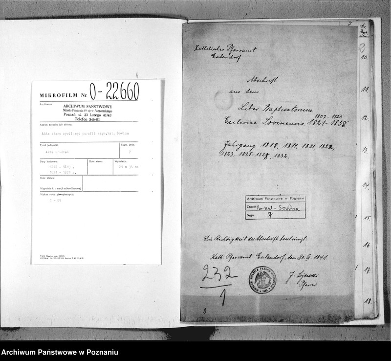 image.from.team "Akta stanu cywilnego Parafii Rzymskokatolickiej Sowina (pow. pleszewski)"
