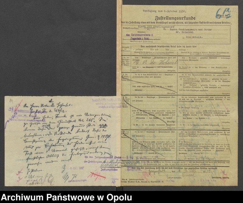 image.from.unit.number "Grundakten für Band VII Blatt 265 des Grundbuchs von Oberlangendorf Eigentümer Albert und Hedwig geboren Schope Rothersche Eheleute, Franke Gregor Hedwig Franke Rother geboren Schöpe, Kirchner August."