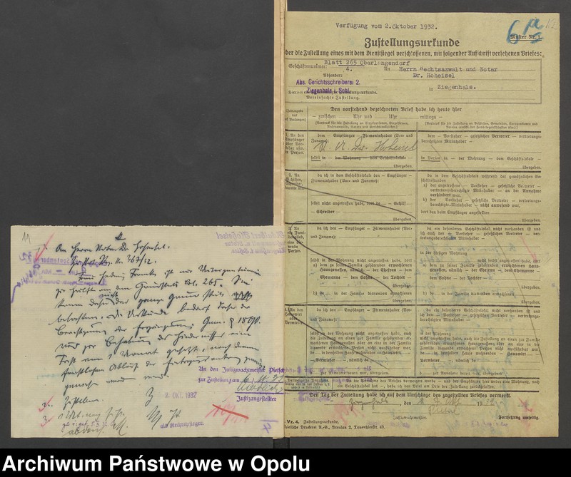 Obraz 11 z jednostki "Grundakten für Band VII Blatt 265 des Grundbuchs von Oberlangendorf Eigentümer Albert und Hedwig geboren Schope Rothersche Eheleute, Franke Gregor Hedwig Franke Rother geboren Schöpe, Kirchner August."