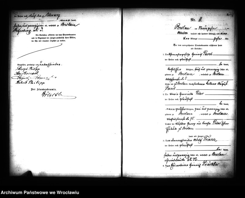 image.from.unit.number "Heiraths-Haupt-Register Breslau I 1874 Band 1"