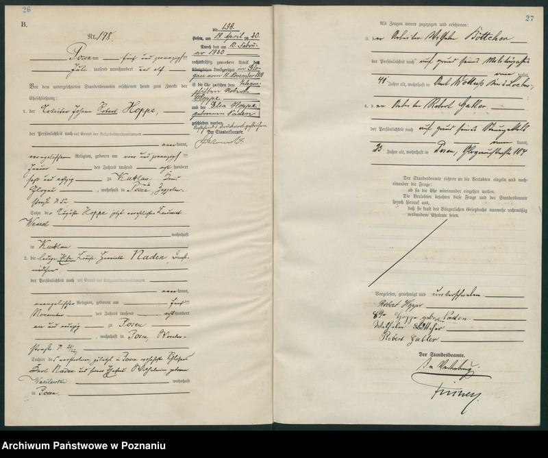 Obraz 16 z jednostki "Księga miejscowa małżeństw tom II [Rejestr główny małżeństw]"