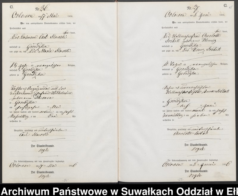 image.from.unit.number "Sterbe-Neben-Register des Preussischen Standes-Amtes Orlowen Kreis Loetzen"