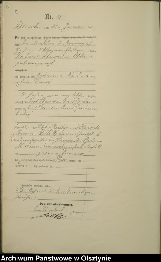 image.from.unit.number "Sterbe-Haupt-Register Tom I, Nr 1-397"