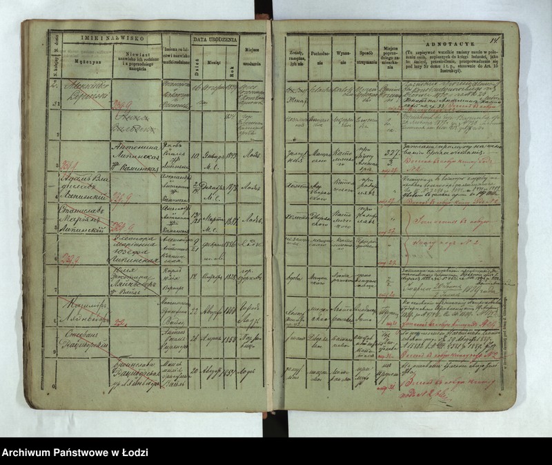 Obraz 17 z jednostki "Księga ludności stałej Łódź - cyrkuł I nr 1-33"