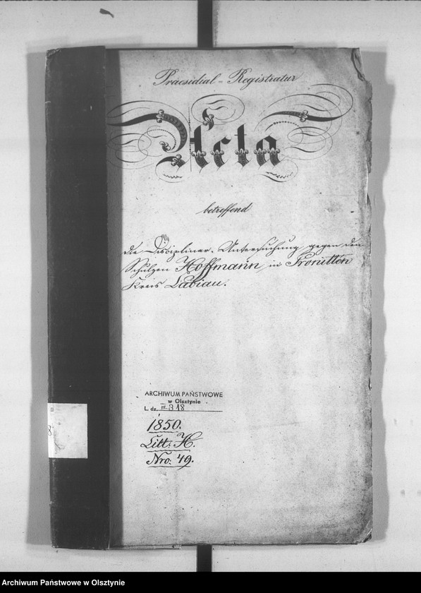 image.from.unit.number "Disciplinar-Untersuchung gegen den Schulzen Hoffmann in Pronitten Kreis Labiau"