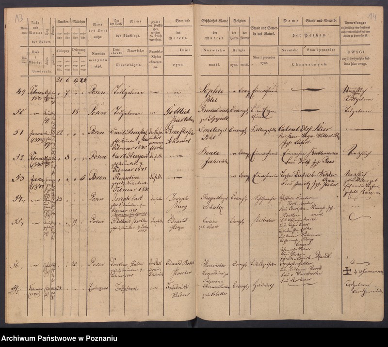 Obraz 10 z jednostki "[Akta urodzeń i chrztów, zgonów i pogrzebów, zapowiedzi i ślubów]"