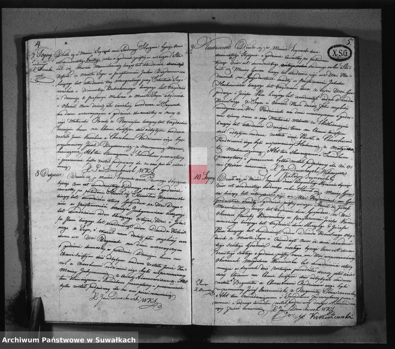image.from.unit.number "Akta urodzonych, zaślubionych i umarłych parafij seyneńskiey z roku 1827."