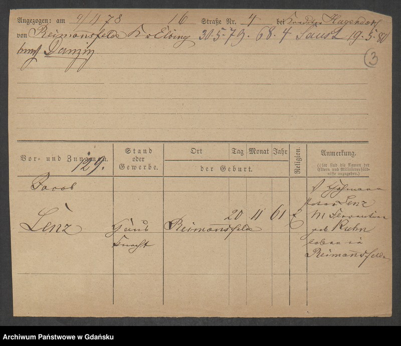 image.from.unit.number "Karty meldunkowe: Lenz Ilse- Leopoldt"