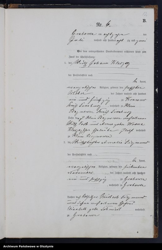 image.from.unit.number "Heiraths-Haupt-Register Nr 1 - 13"