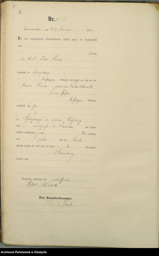 image.from.unit.number "Geburts-Haupt-Register Nr 1 - 71"