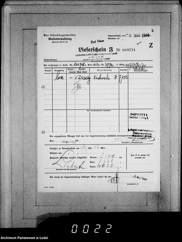 Obraz 20 z jednostki "Aufträge, Lieferscheinen und Rechnungen 100701-100791"