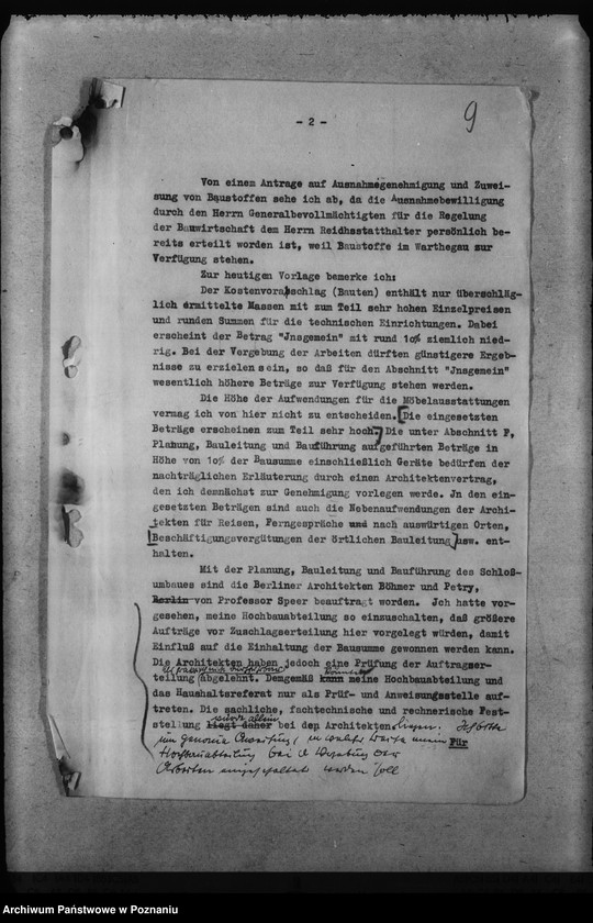 Obraz 13 z jednostki "Umbau des Schlosses Posen"