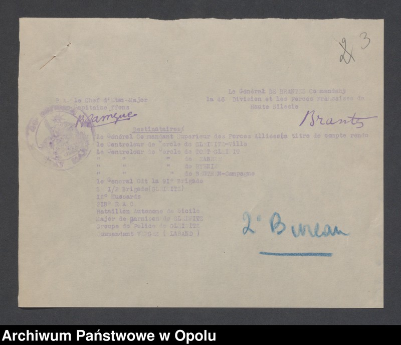 Obraz 6 z jednostki "Etat de Siege-Generalites-Notes de Principe-Renseignements-Organisations de Combat /Koerspondencja i zarządzenia dotyczące stanu wyjątkowego/Raporty dzienne o sytuacji wojskowej, incydenty, obwieszczenia/ 2.06.-1.07.1922"