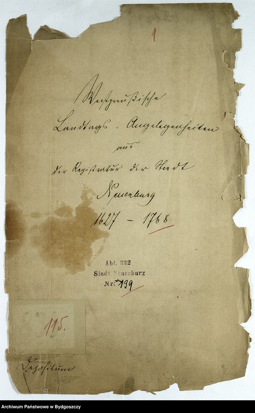 image.from.unit.number "Westpr. Landtage - Angelegenheiten aus der Registrat der Stadt Neuenburg"