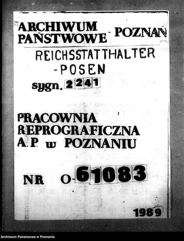 Obraz 1 z jednostki "Überführung des geistig zurückgeblie benen Harry Leepa in eine Heilanstalt im Altreich"