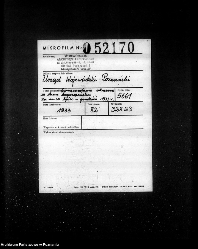 Obraz 2 z jednostki "Sprawozdania okresowe ze stanu bezpieczeństwa za miesiące lipiec grudzień 1933 r."