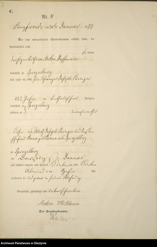 image.from.unit.number "Sterbe-Haupt-Register Nr 1 - 71"
