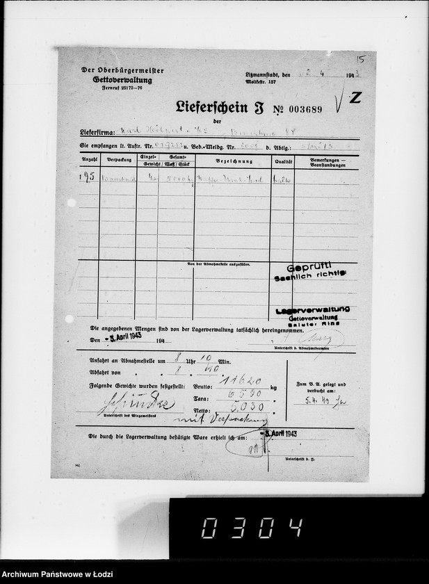 Obraz 19 z jednostki "Lebensmitteleinkauf. Aufträge, [Lieferscheinen und Rechnungen] 19281-19330"