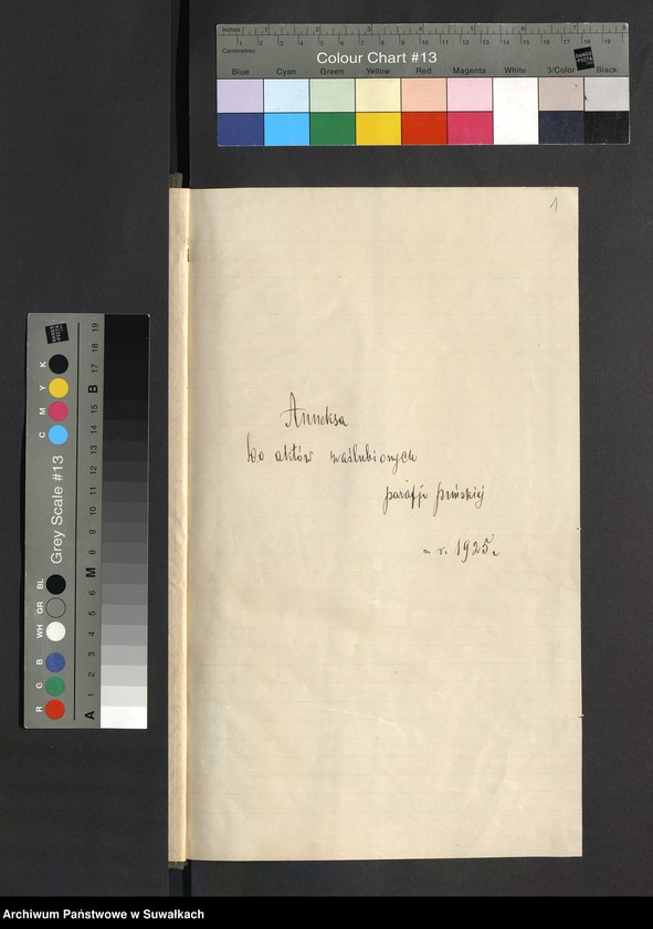 image.from.unit.number "Aneksa do Aktów zaślubionych par Puńskiej z roku 1925"