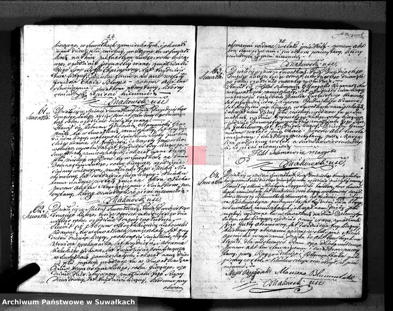 image.from.unit.number "Duplikat. Akta Urzędnika Stanu Cwilnego Wyznania Moyżeszowego Okręgu Suwalskiego i Jeleniewskiego do zapisywania Urodzonych, Zaślubionych i Zmarłych z roku 1849"