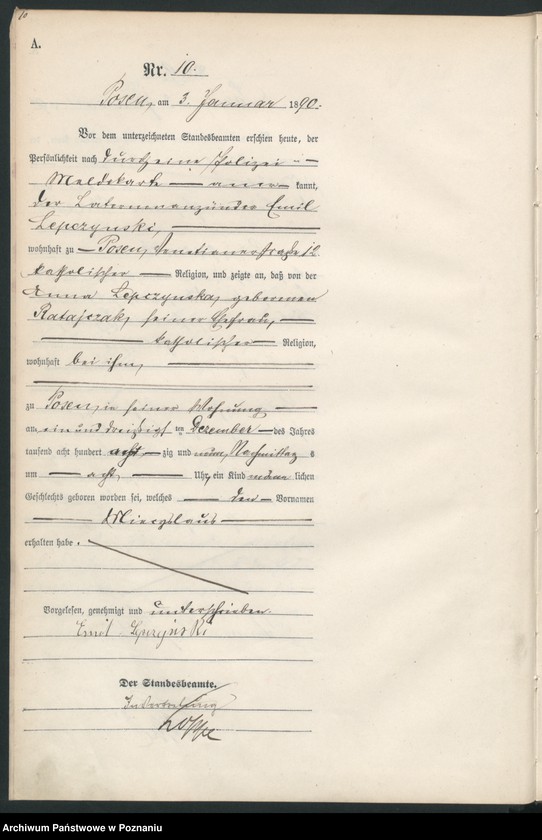 Obraz 13 z jednostki "Księga urodzeń t. I"